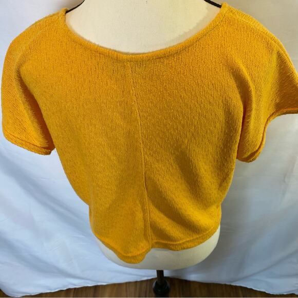 Free People Beach Carefree Crop Top Tee Women’s Size Small Knit Boxy Orange - Picture 7 of 11